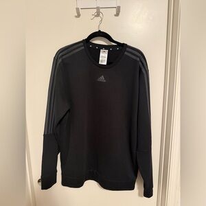 Adidas Black Sweatshirt with Gray Stripes